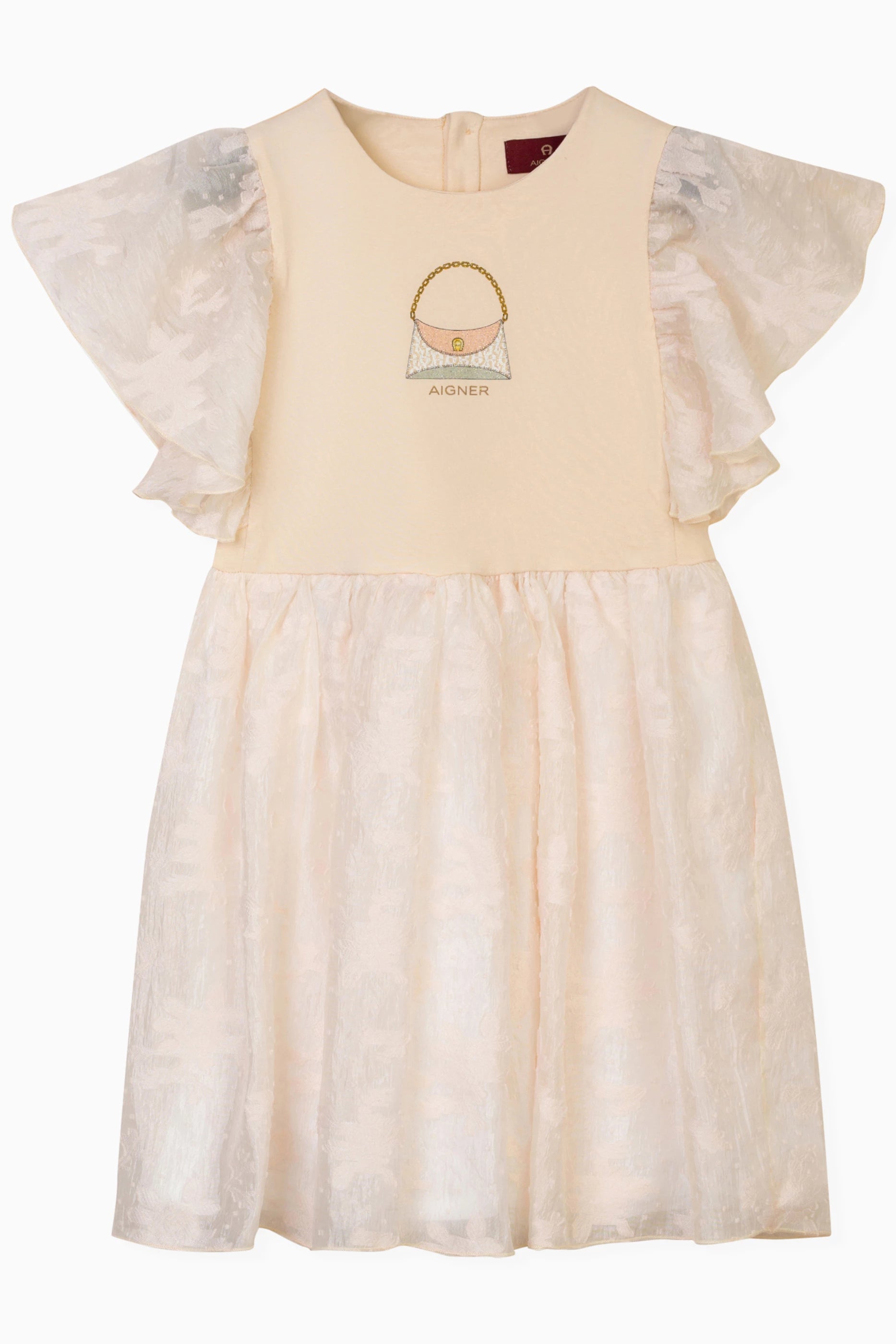 Logo Shimmer Dress in Cotton Jersey