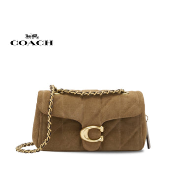 Women's COACH Quilted Shoulder Bag in Suede