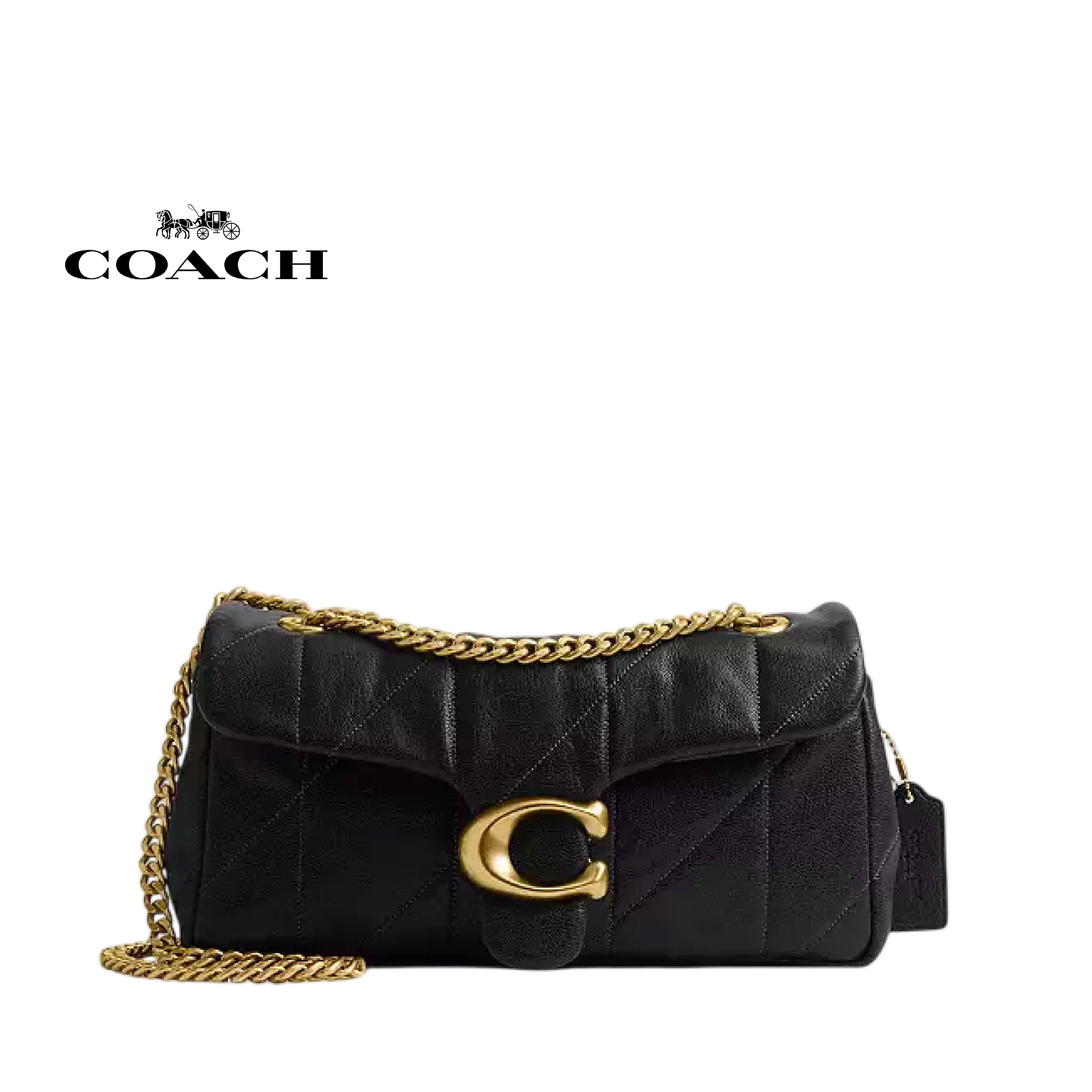 Women's Coach Shoulder Bag With Quilting.