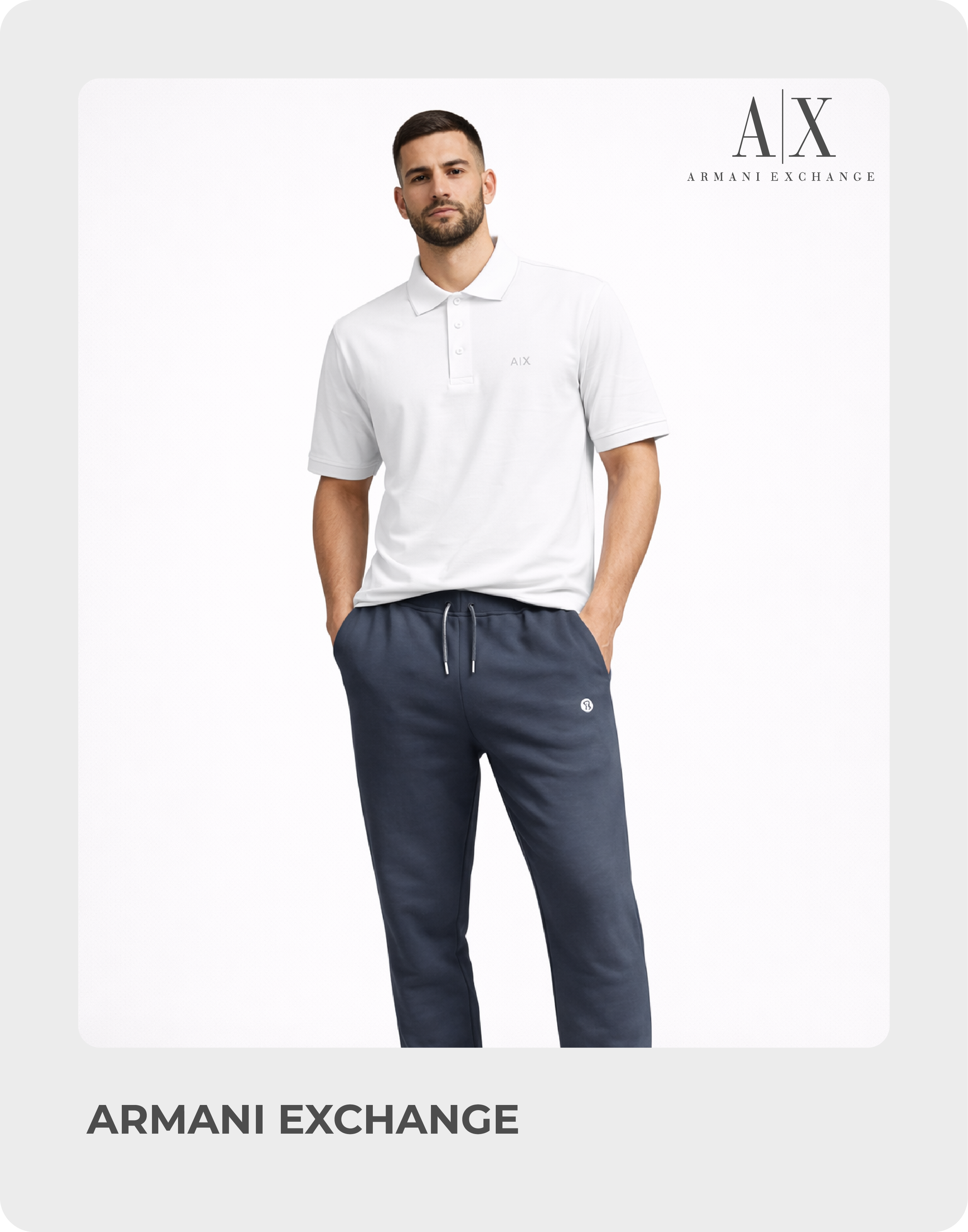 Slim fit polo shirt with Armani Exchange logo Printed