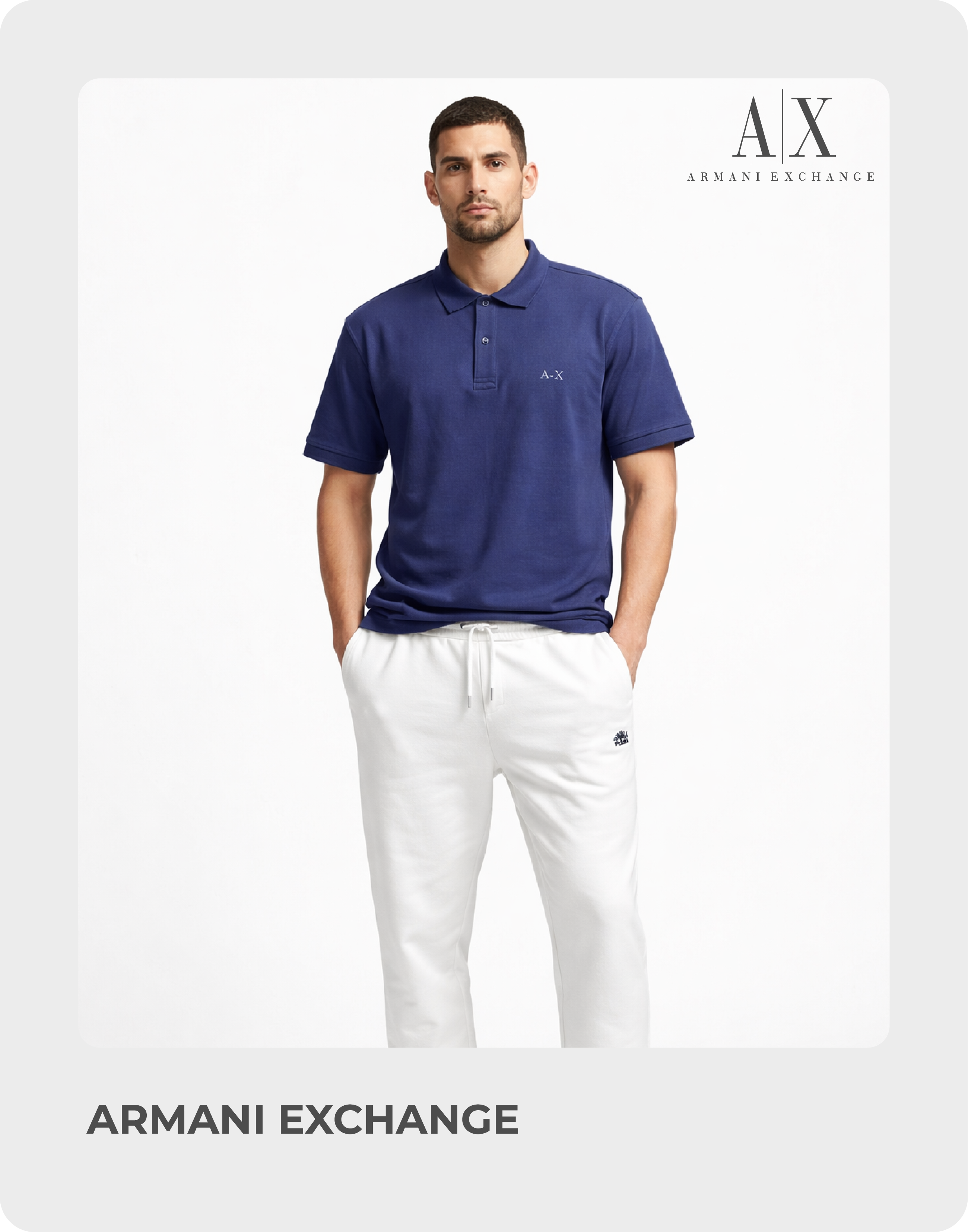 Slim fit polo shirt with Armani Exchange logo Printed