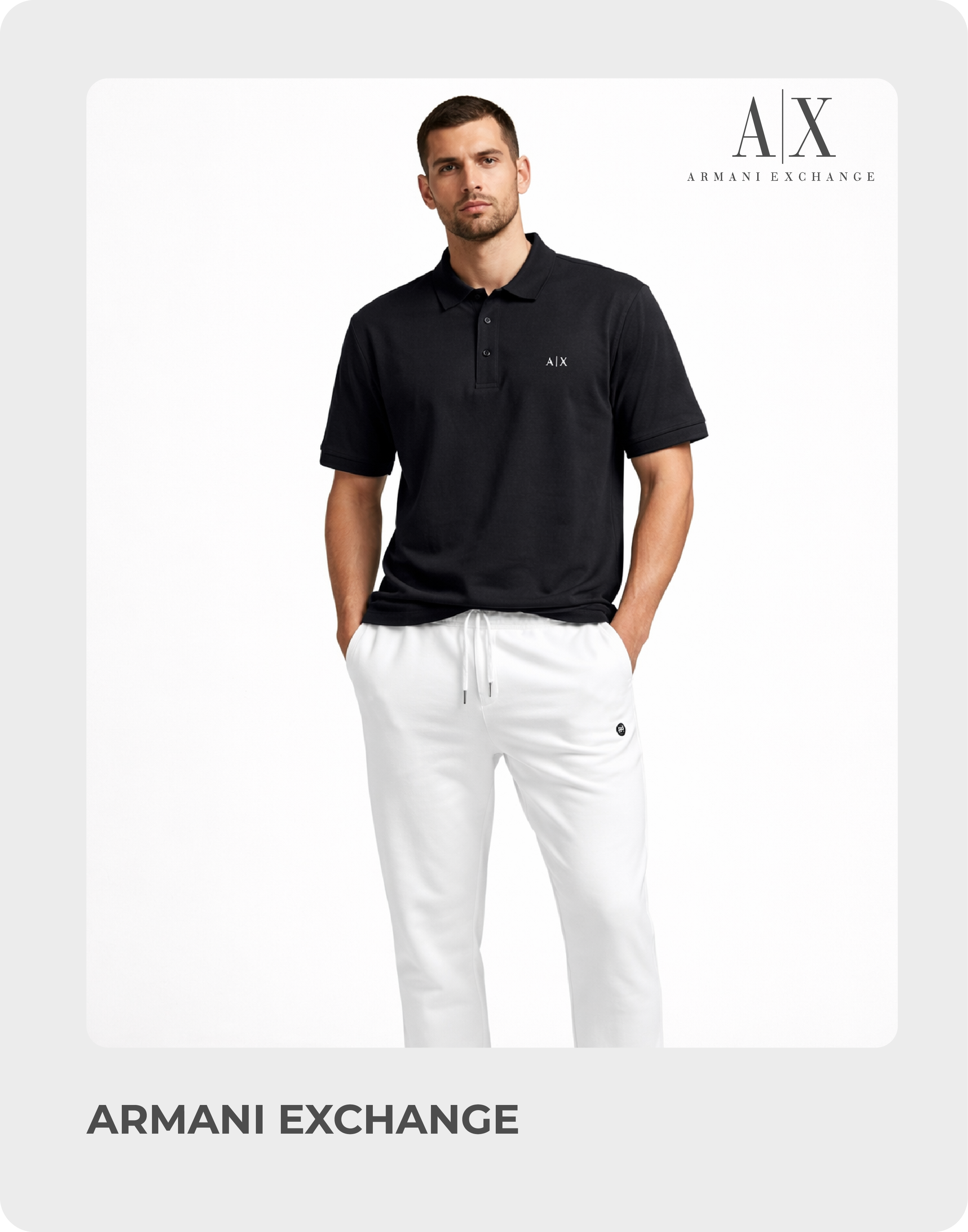 Slim fit polo shirt with Armani Exchange logo Printed