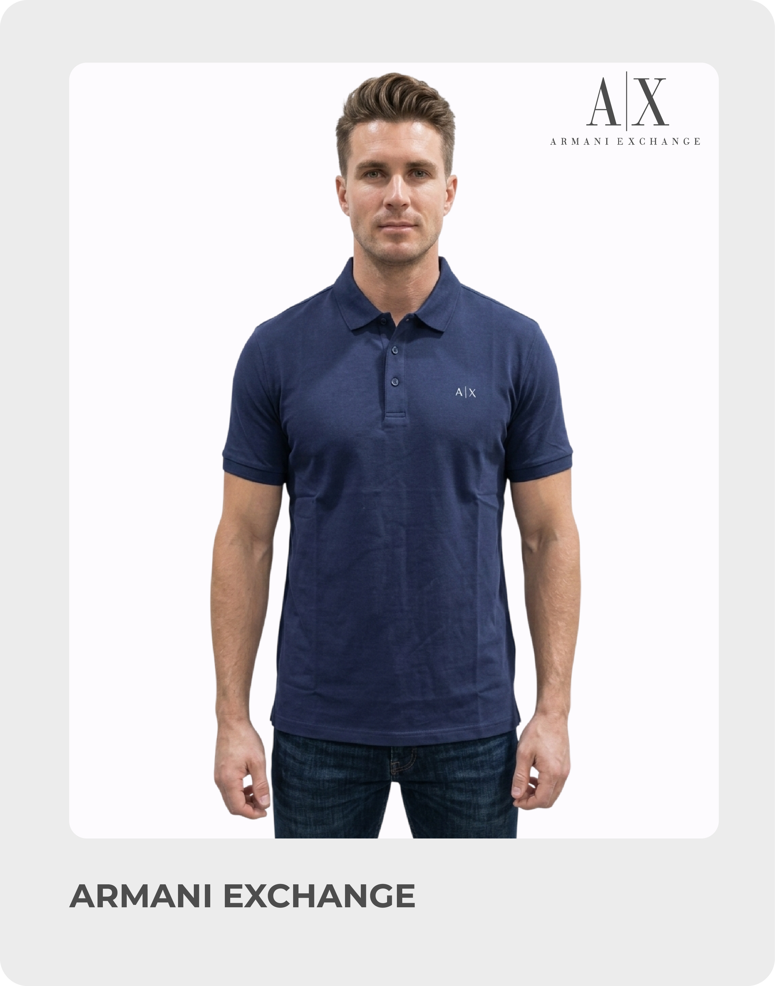 Slim fit polo shirt with Armani Exchange logo Printed