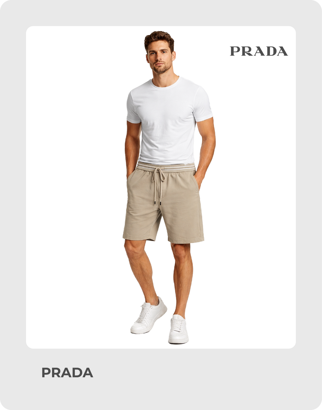 Prada Men’s Striped Waistband Cotton-Blend Shorts