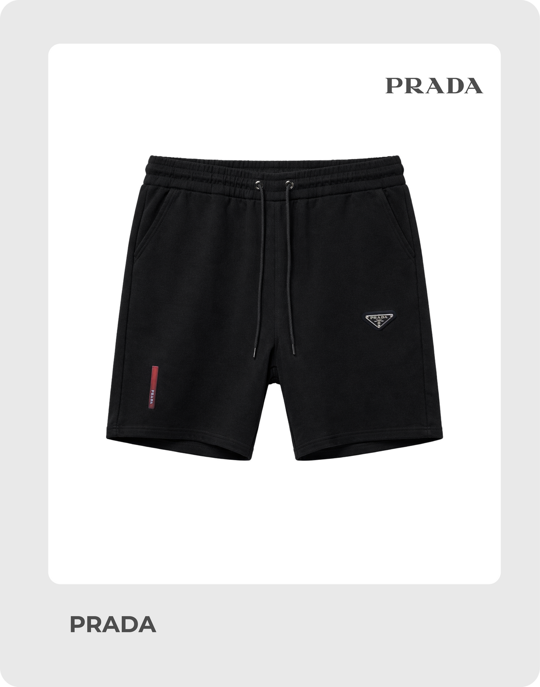 Prada Men’s Signature Dual-Logo Technical Shorts – Black