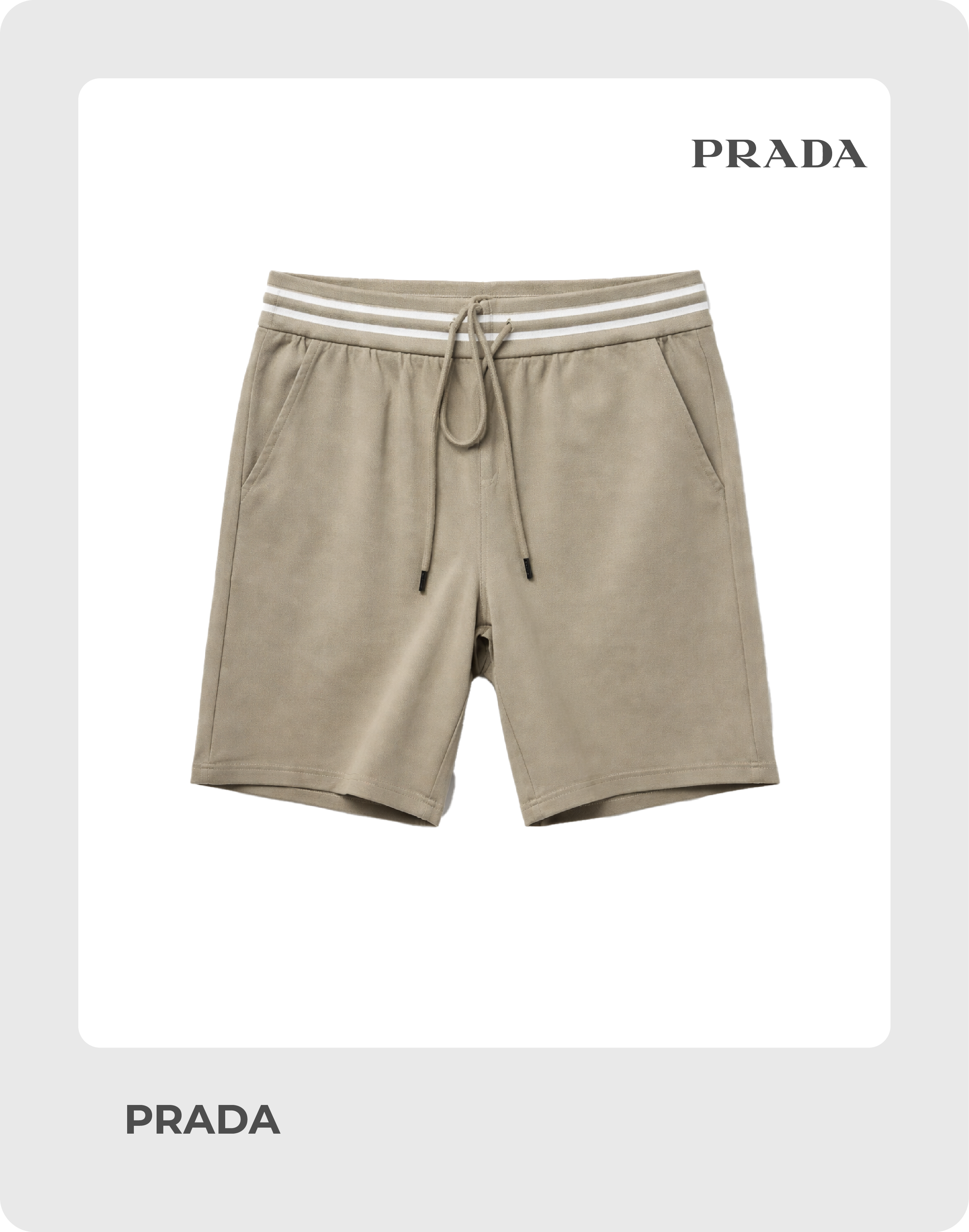Prada Men’s Striped Waistband Cotton-Blend Shorts