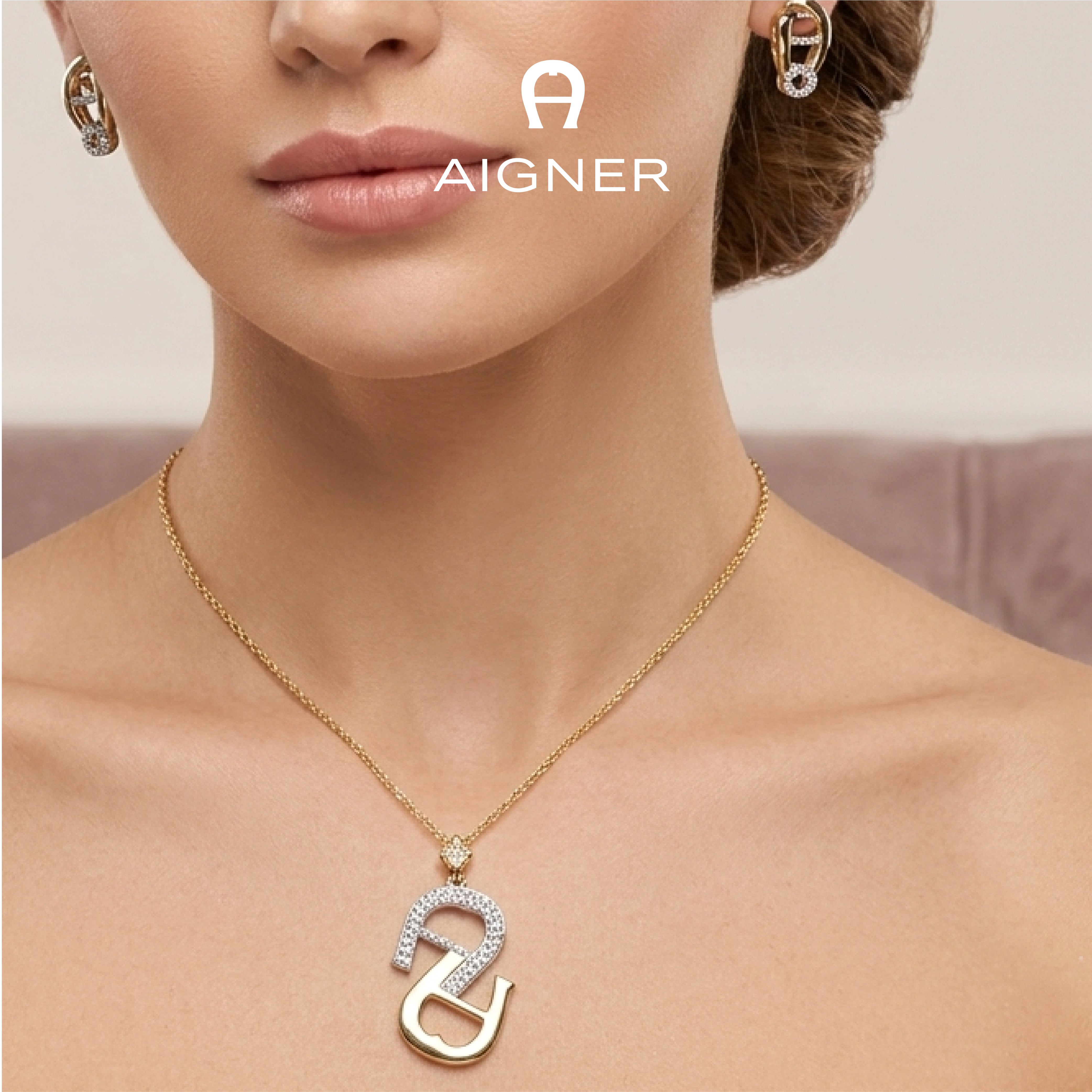 Women's Aigner Necklace & Earing Set
